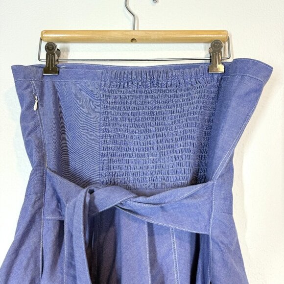 Miss Sixty Strapless Chambray Dress Blue Pockets Retro 10 - Picture 5 of 13